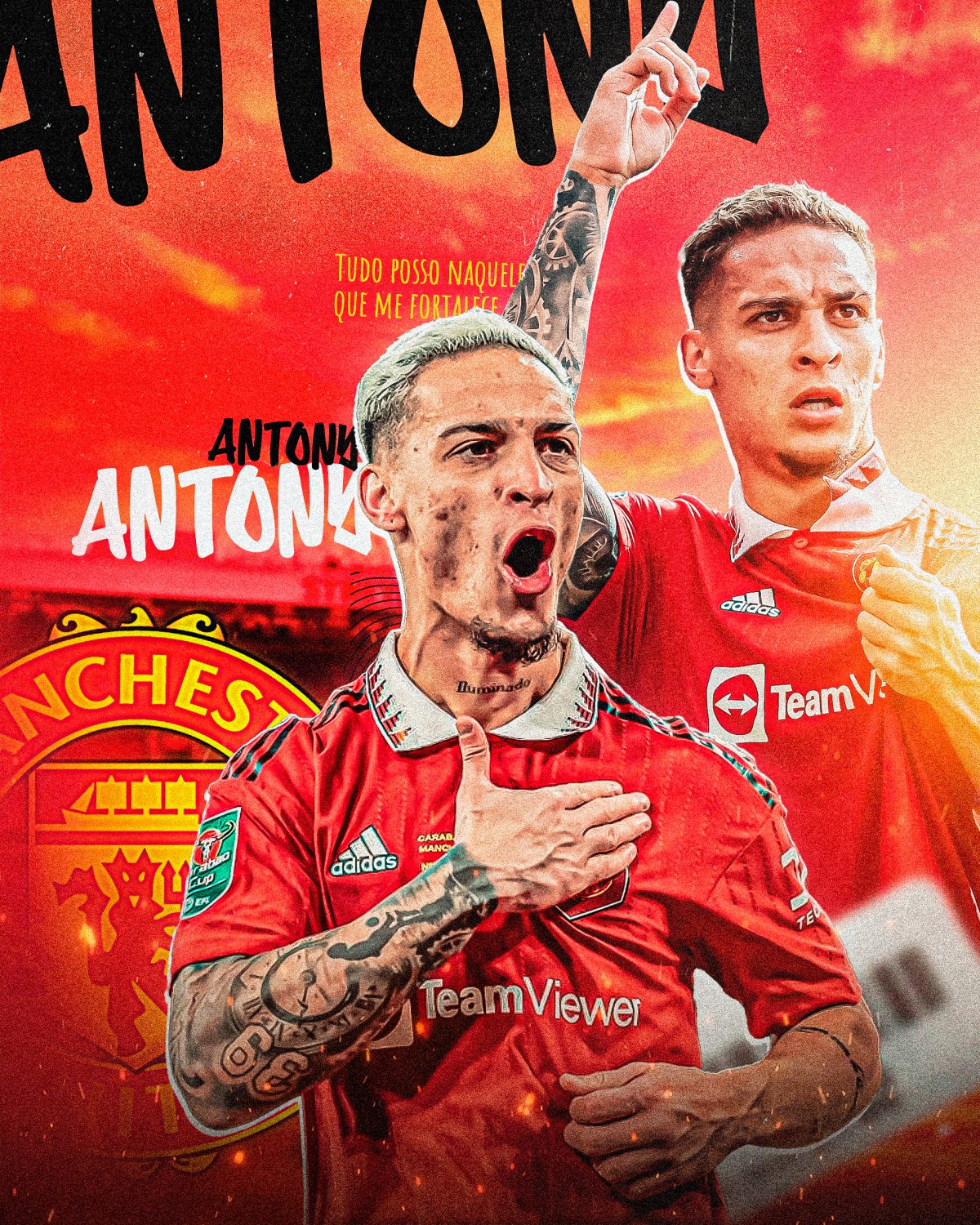 Social Media Jogador Antony PSD Editavel