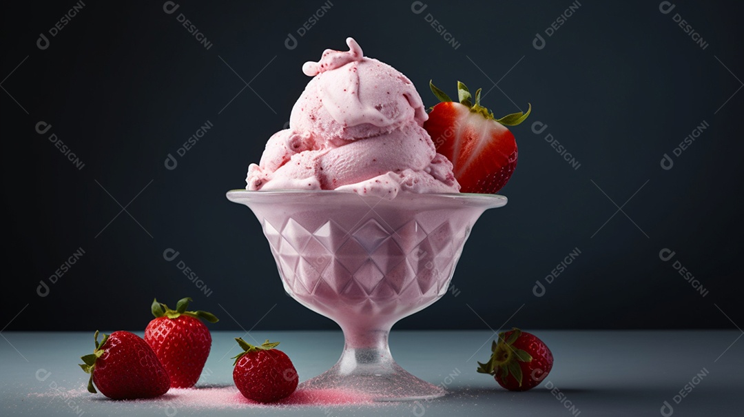 Sorvete saboroso sobre uma mesa de sorveteria