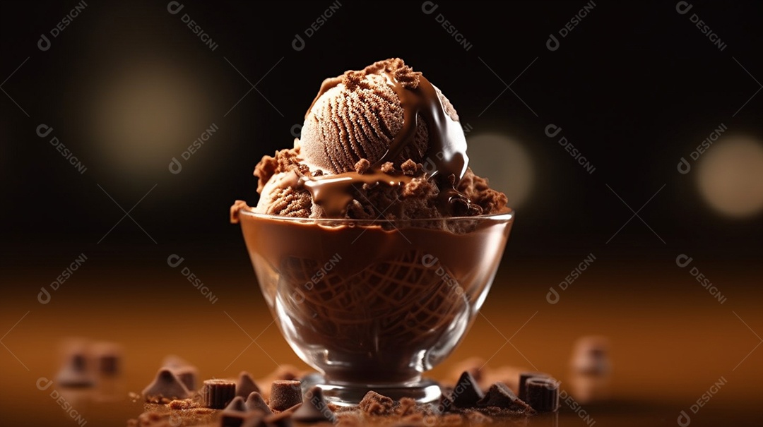 Sorvete saboroso sobre uma mesa de sorveteria