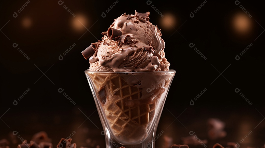 Sorvete saboroso sobre uma mesa de sorveteria