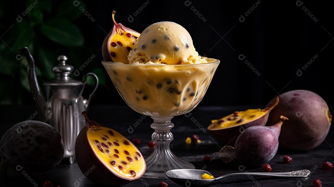 Sorvete saboroso sobre uma mesa de sorveteria