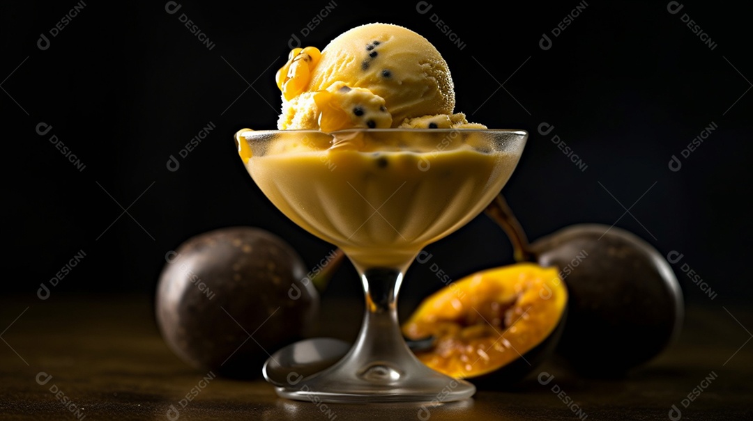 Sorvete saboroso sobre uma mesa de sorveteria