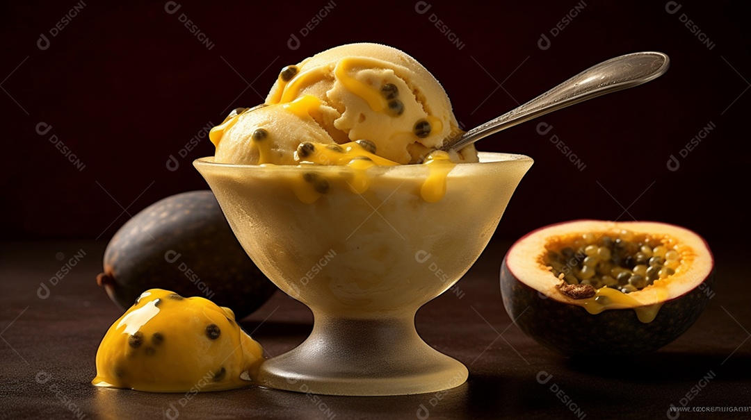 Sorvete saboroso sobre uma mesa de sorveteria