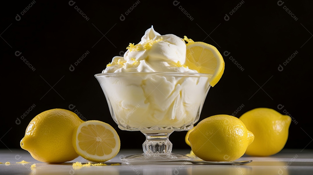 Sorvete saboroso sobre uma mesa de sorveteria