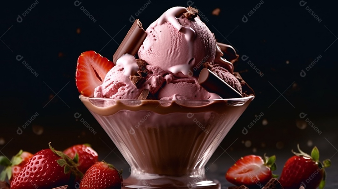 Sorvete saboroso sobre uma mesa de sorveteria