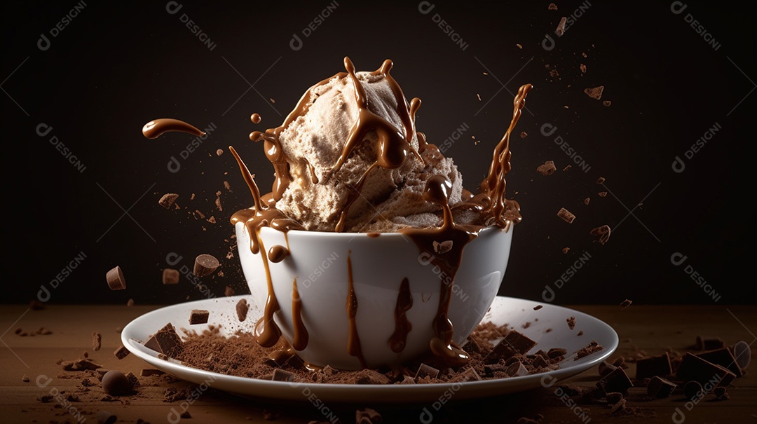 Sorvete saborosa sobre uma mesa de sorveteria