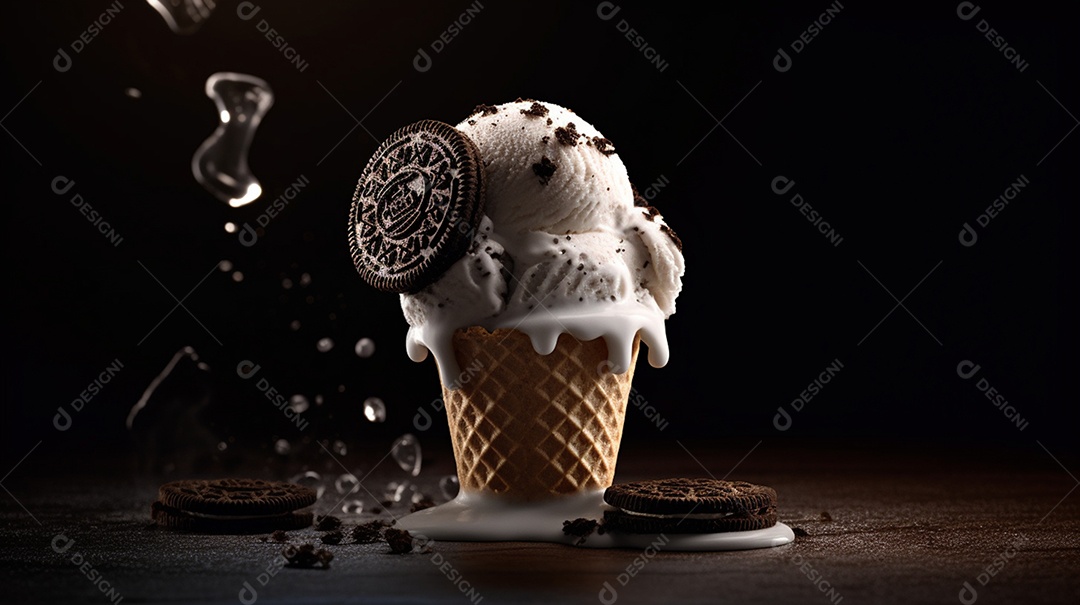 Sorvete saboroso sobre uma mesa de sorveteria