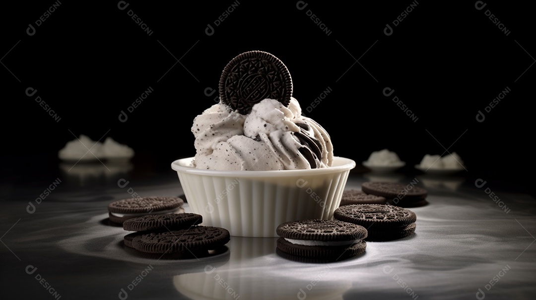 Sorvete saboroso sobre uma mesa de sorveteria