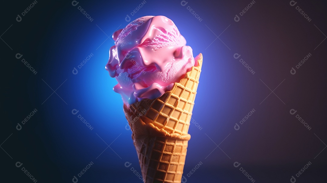 Casquinha sorvete sobre fundo isolado