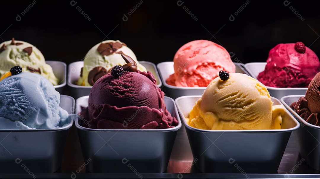 Sorvete saboroso sobre uma mesa