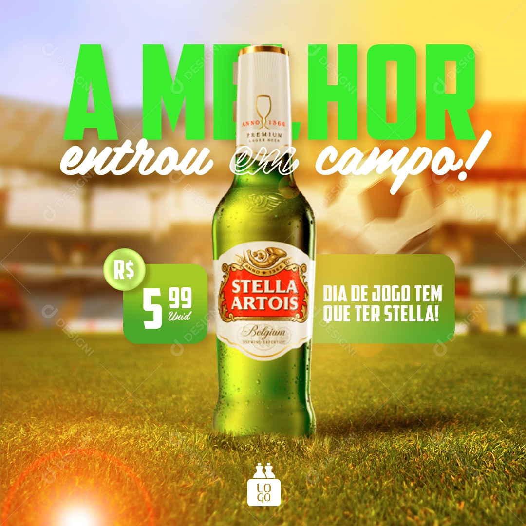 Social Media A Melhor Entrou Campo Stella Artois PSD Editavel