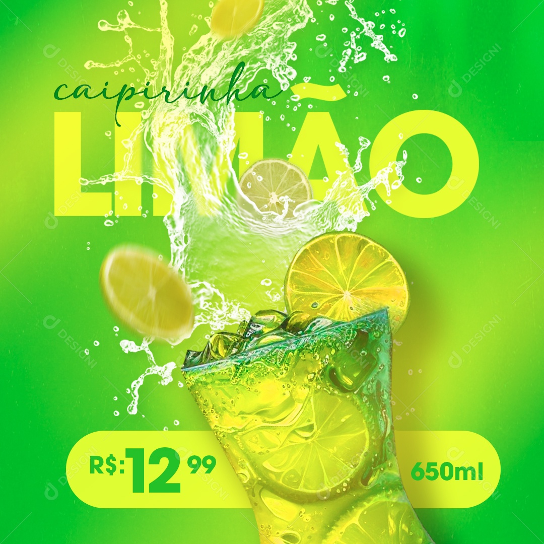 Social Media Caipirinha De Limão PSD Editável