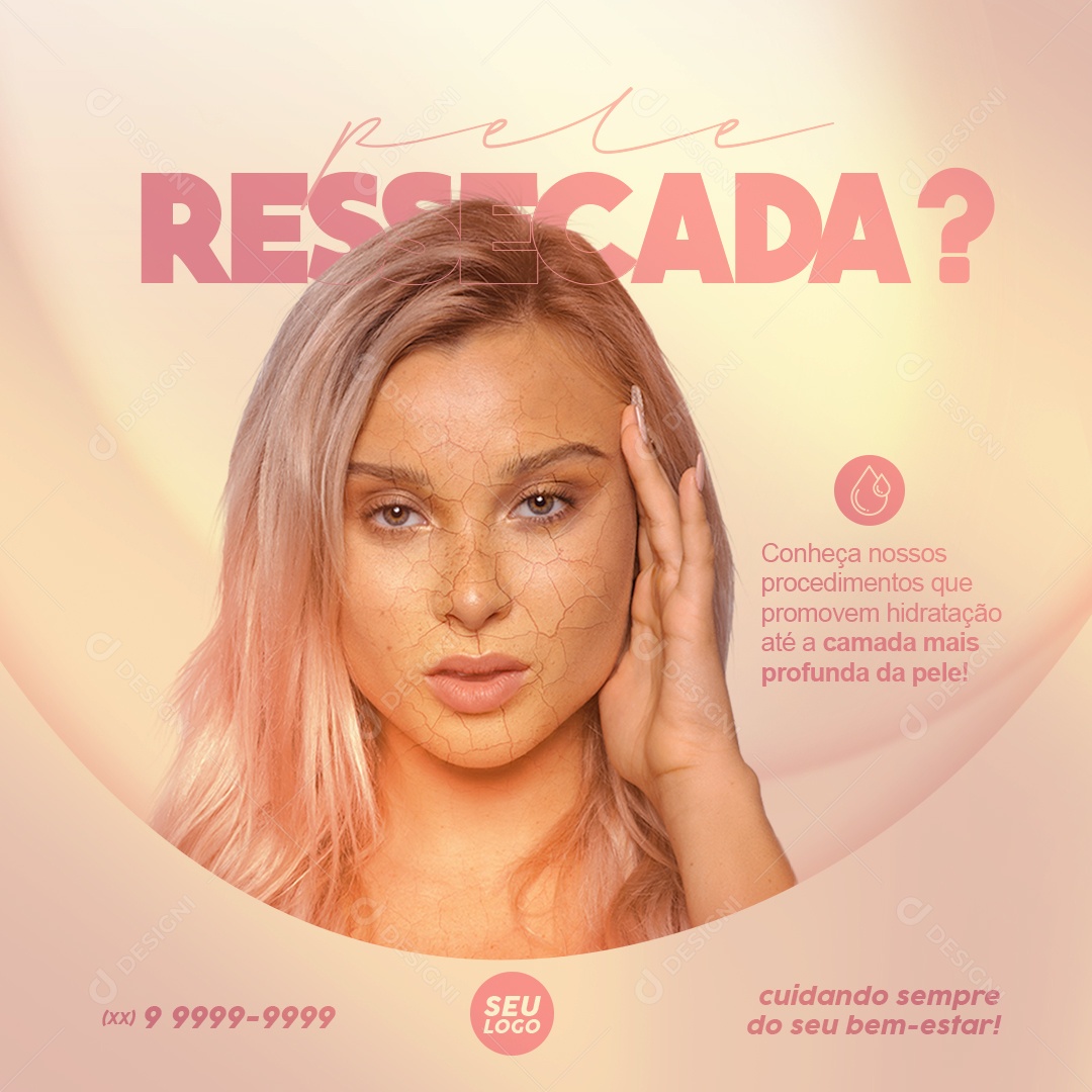 Pele Ressecada Conheça Nossos Procedimentos Social Media PSD Editável