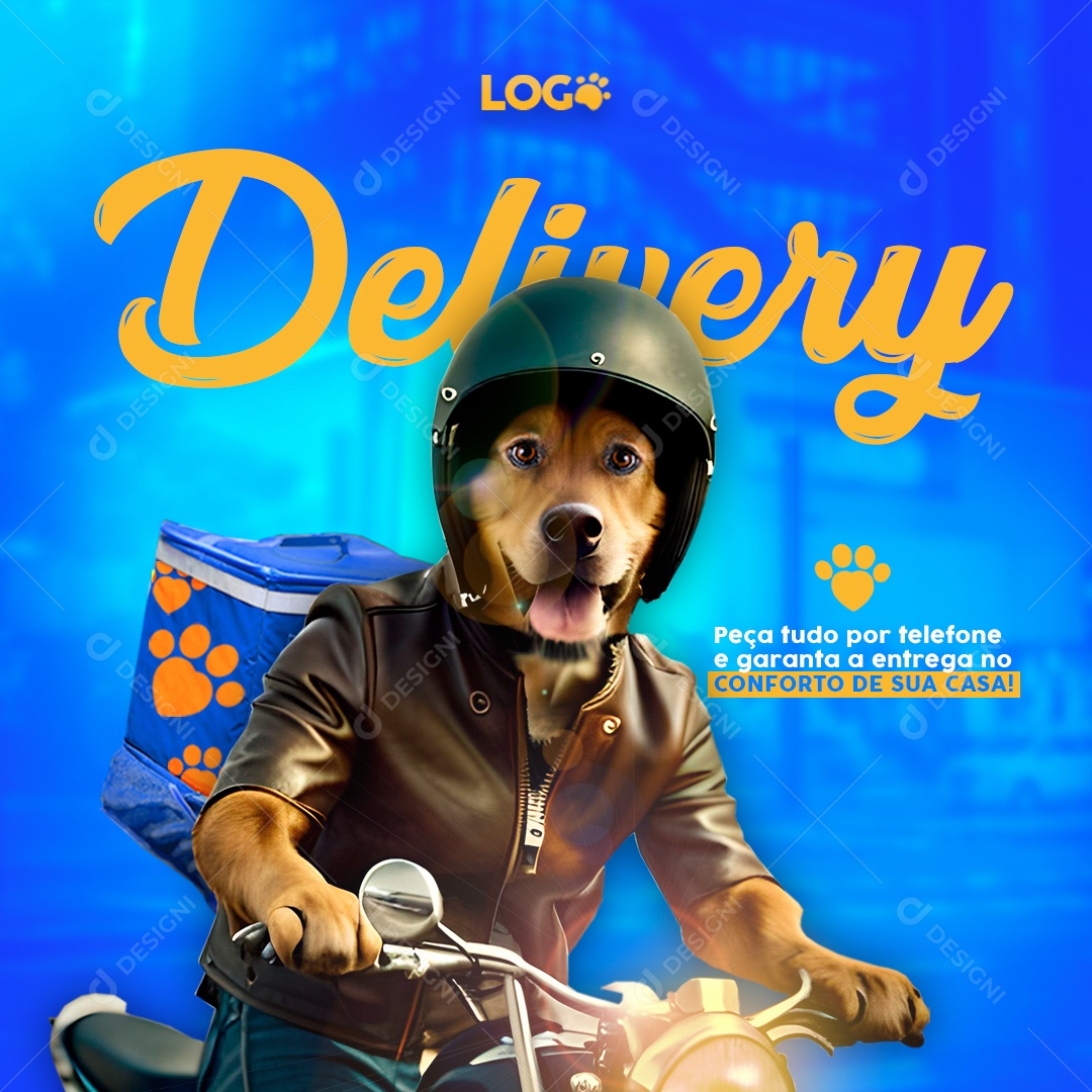 Social Media Delivery Peça Tudo Por Telefone PSD Editável