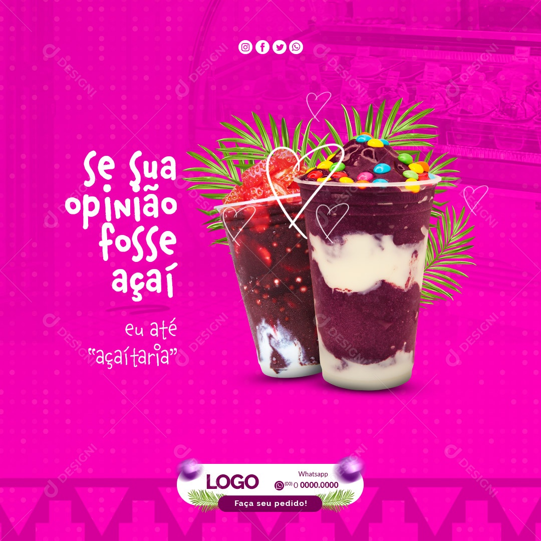 Açaí Açaiteria Social Media PSD Editável