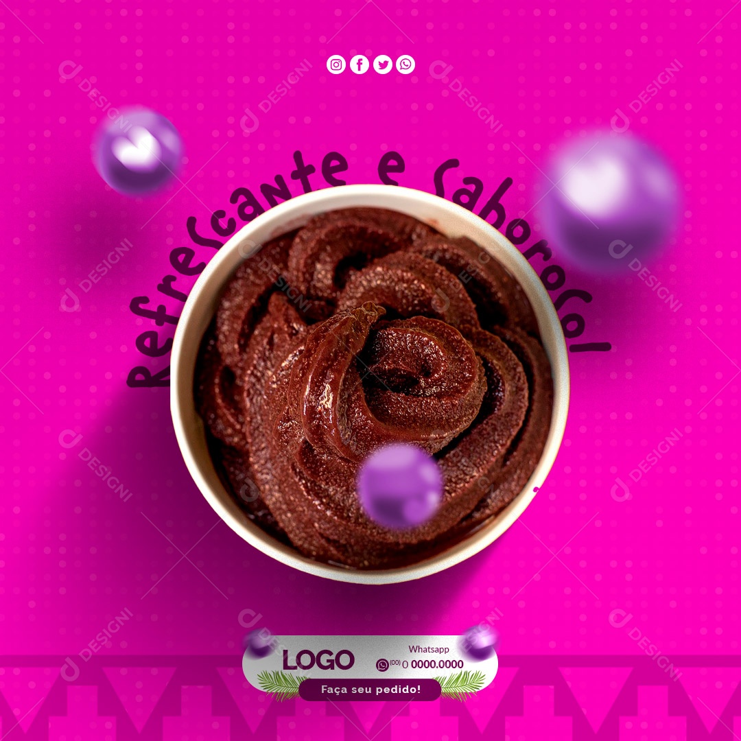 Açaí Açaiteria Social Media PSD Editável