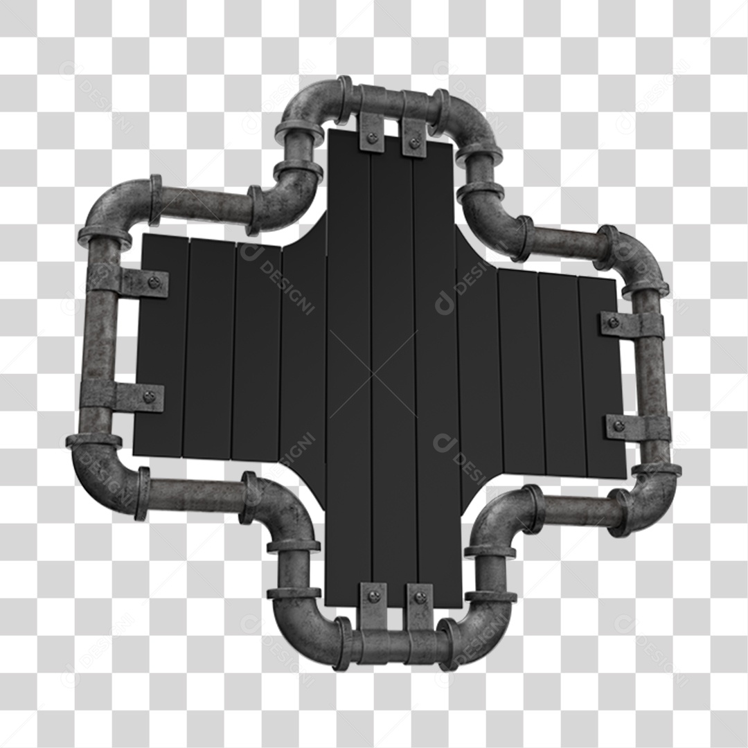 Painel De Metal Elemento 3D PNG Transparente