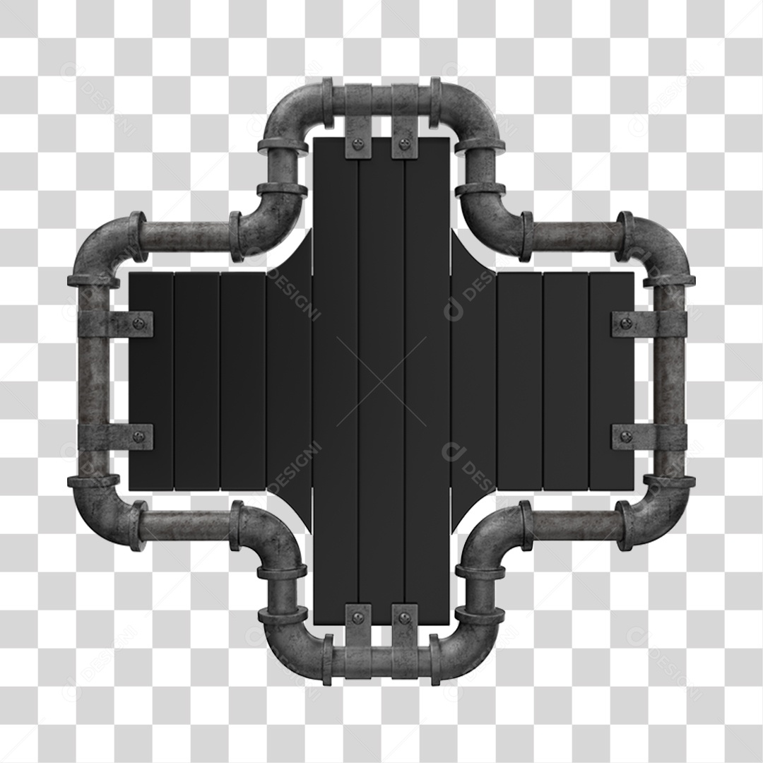 Painel De Metal Elemento 3D PNG Transparente