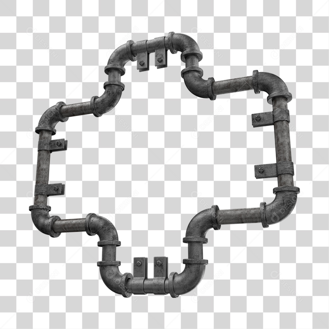 Transparent 3D PNG Element Metal Panel