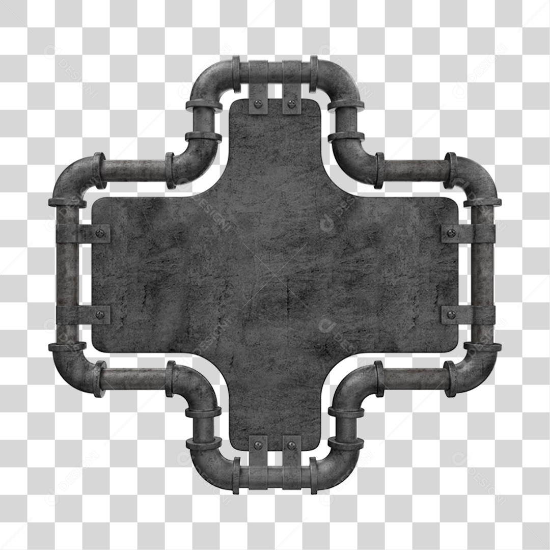 Painel De Metal Elemento 3D PNG Transparente