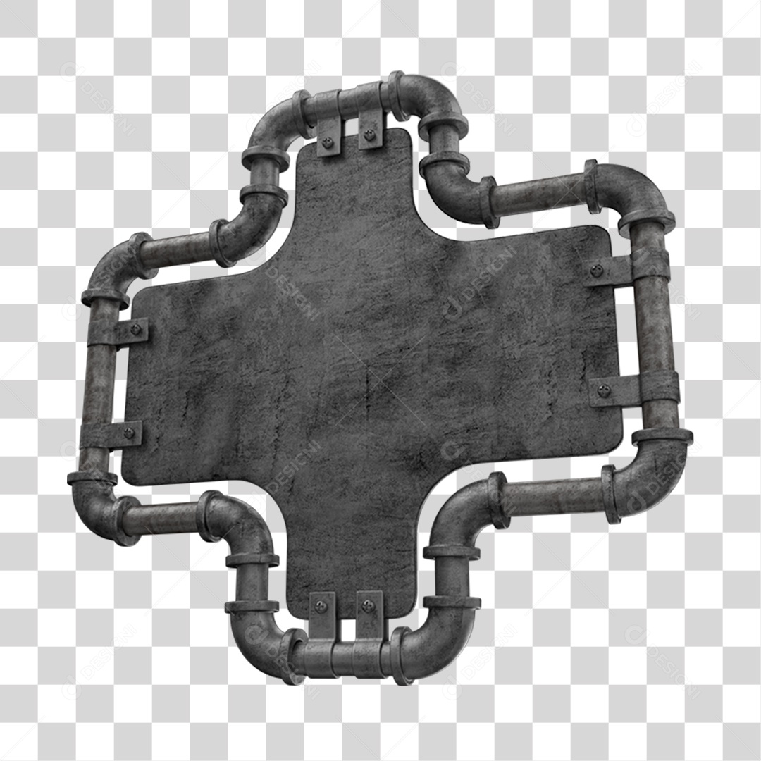 Painel De Metal Elemento 3D PNG Transparente