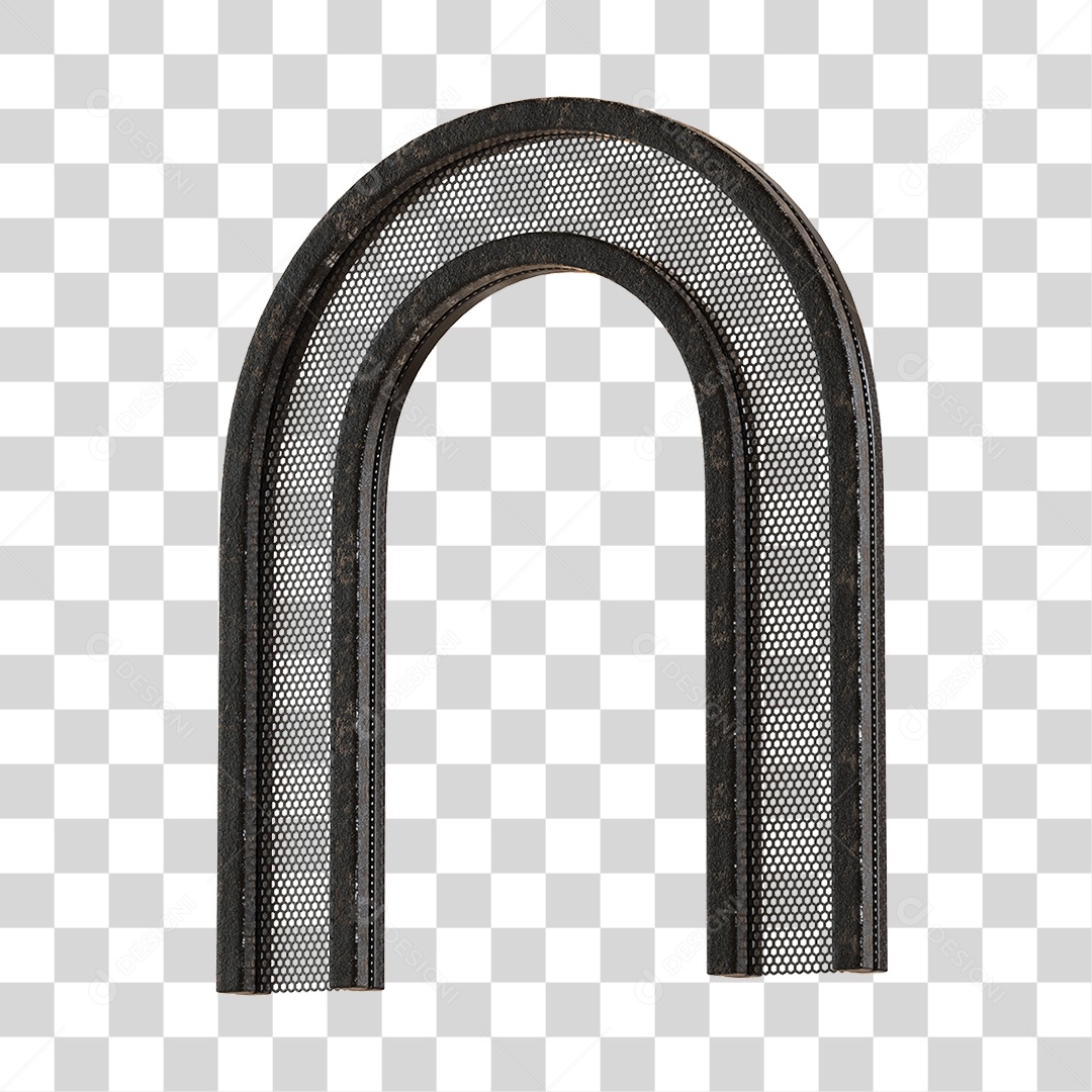 Arco De Metal Preto Com Elemento 3D PNG Transparente