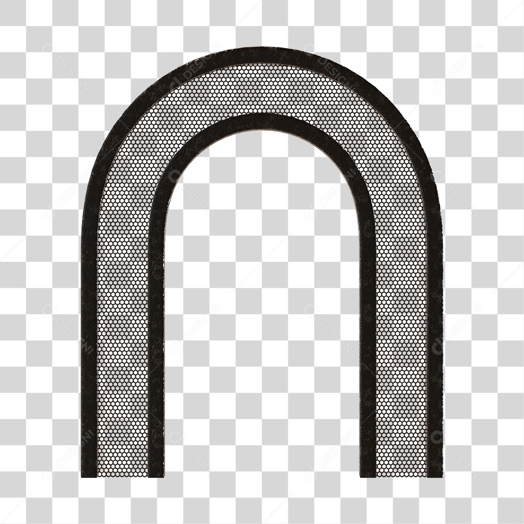 Arco De Metal Preto Com Elemento 3D PNG Transparente