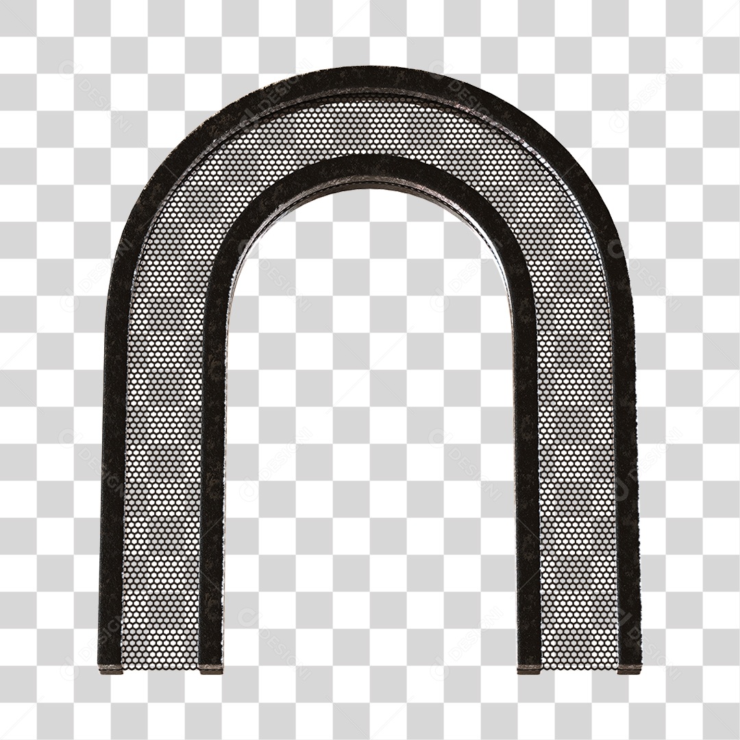 Arco De Metal Preto Com Elemento 3D PNG Transparente