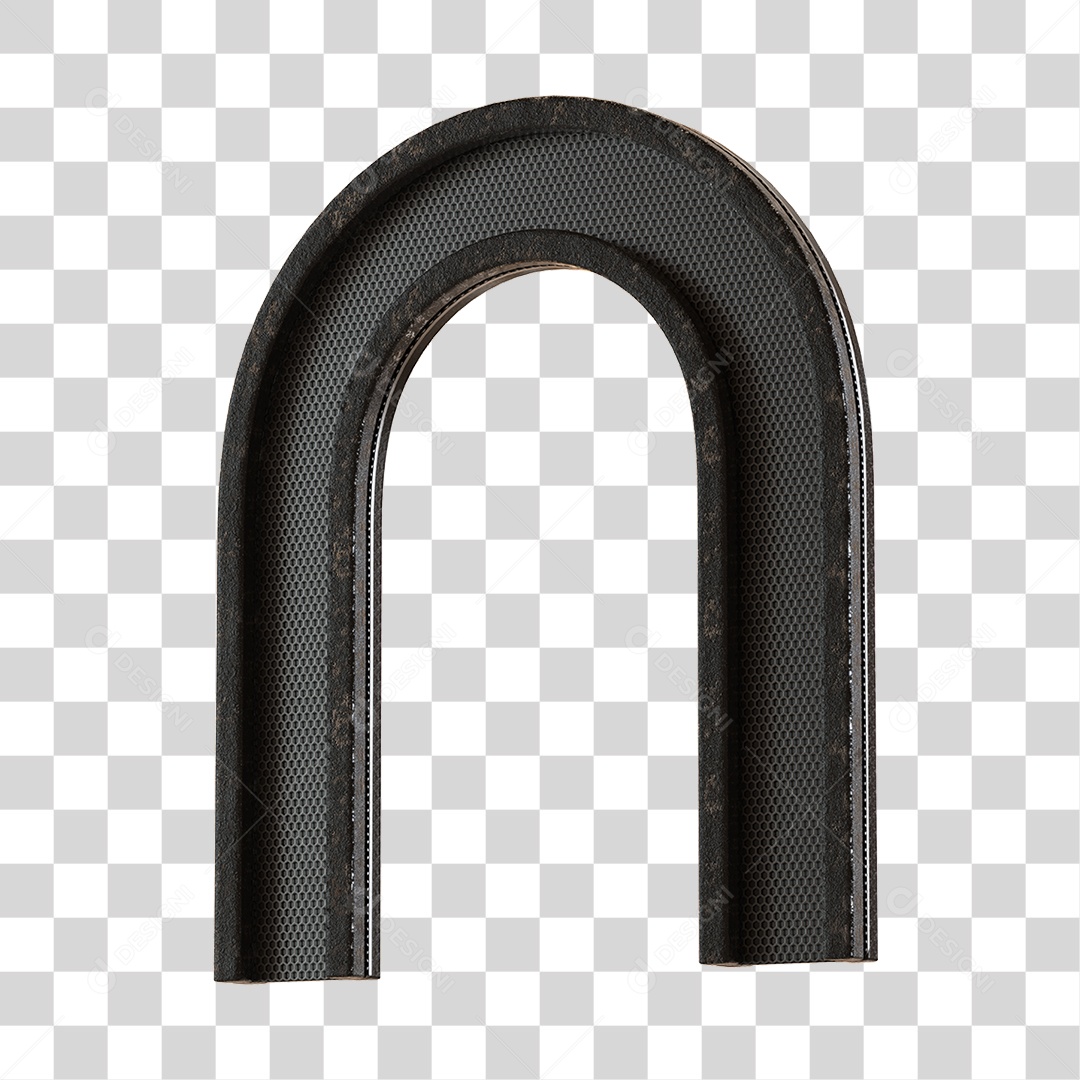 Arco De Metal Preto Com Elemento 3D PNG Transparente