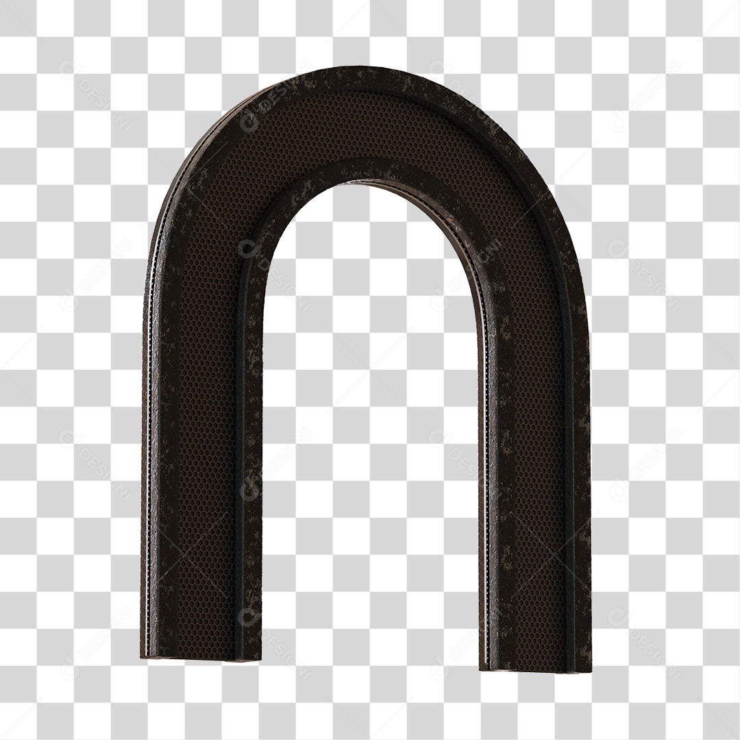 Arco De Metal Preto Com Elemento 3D PNG Transparente