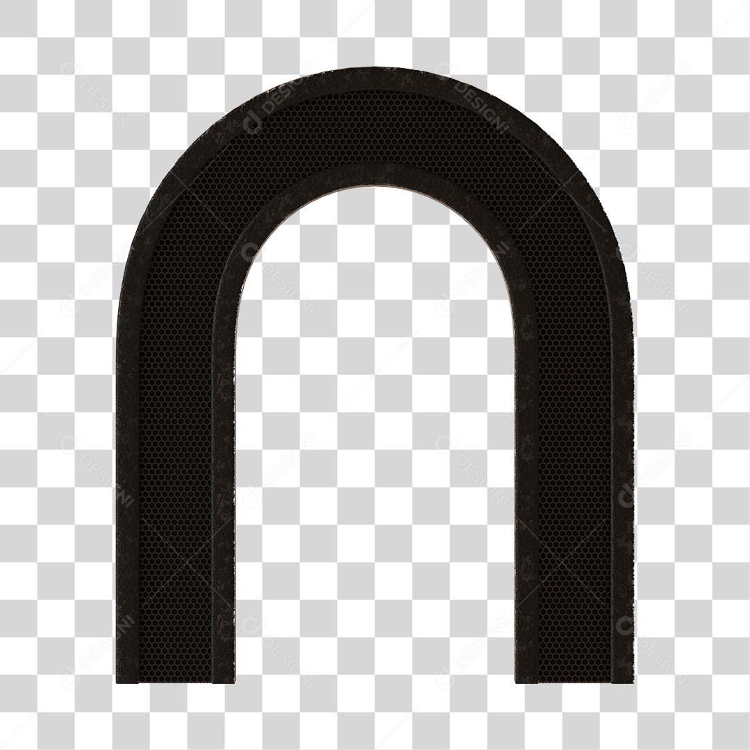 Arco De Metal Preto Com Elemento 3D PNG Transparente