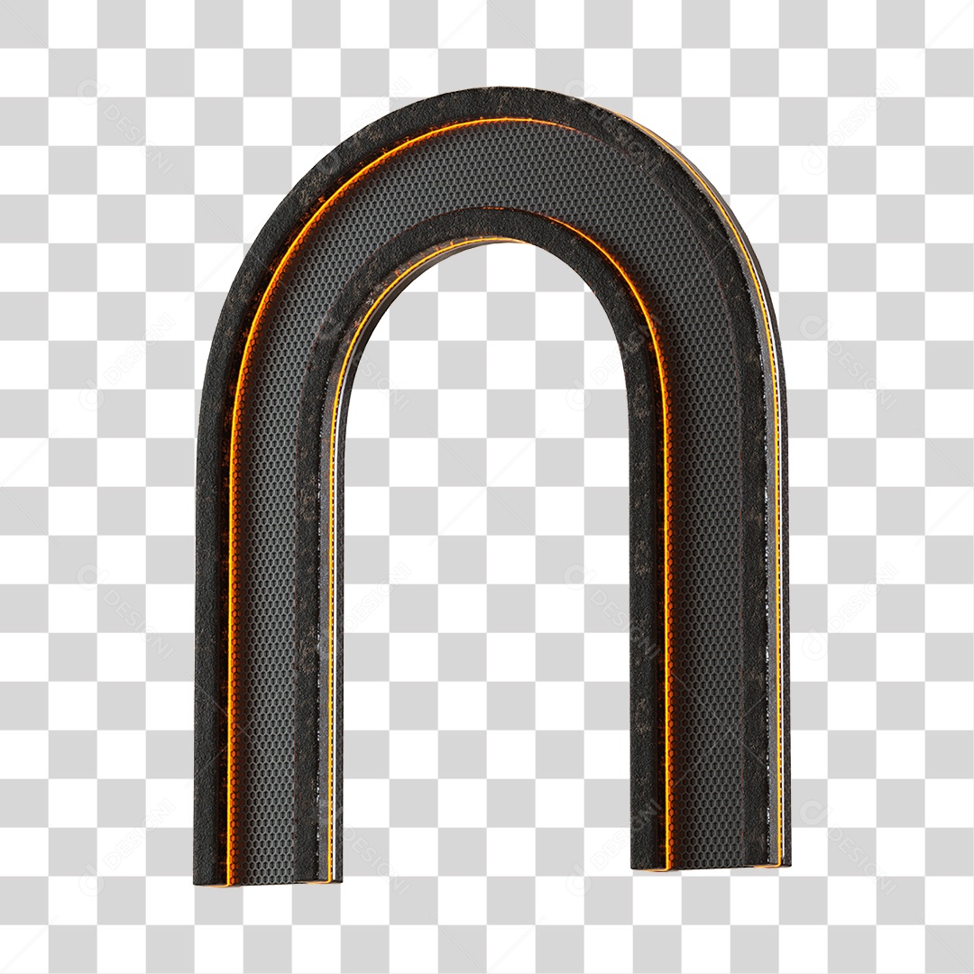 Arco De Metal Com Neon Elemento 3D PNG Transparente