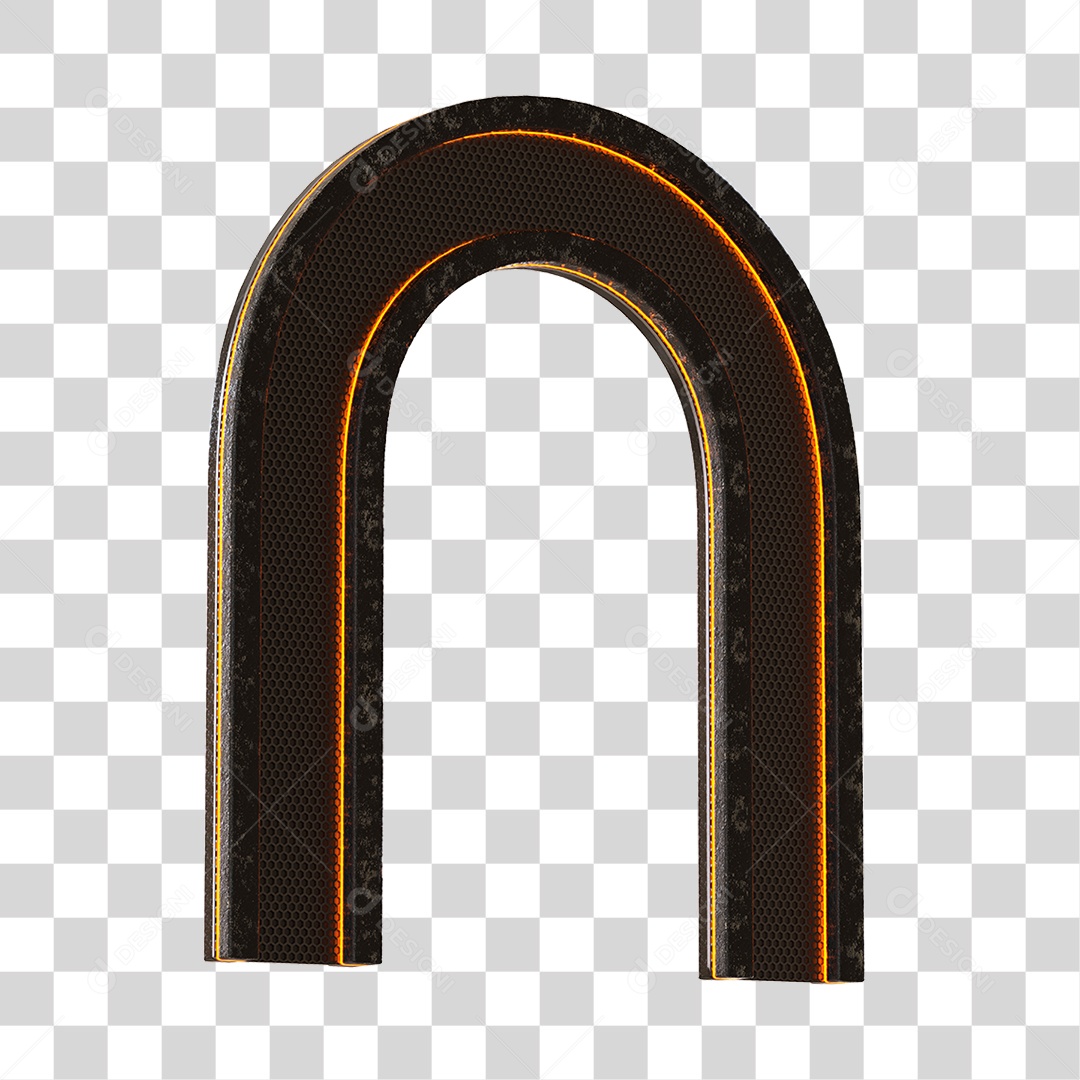 Arco De Metal Com Neon Elemento 3D PNG Transparente