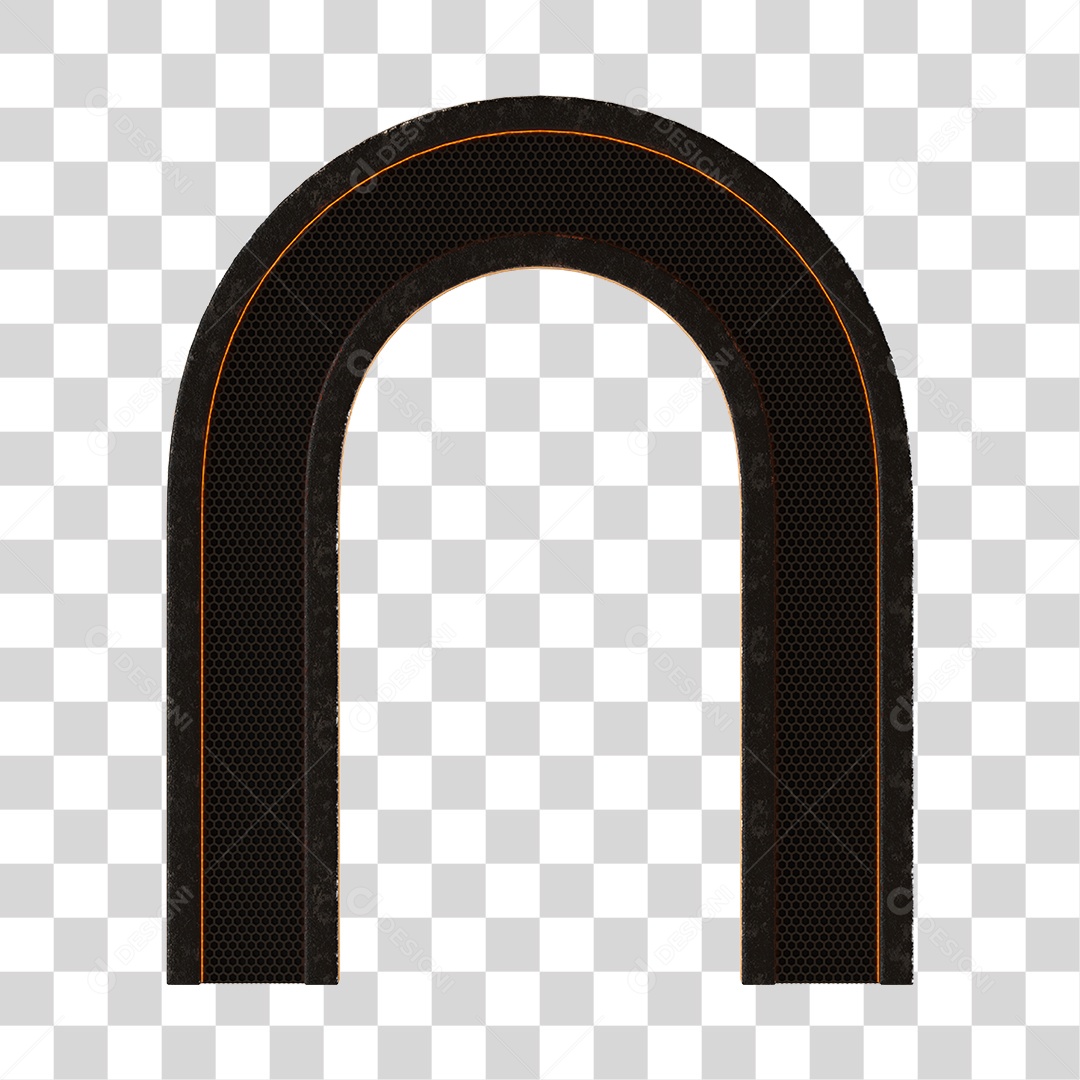 Arco De Metal Com Neon Elemento 3D PNG Transparente