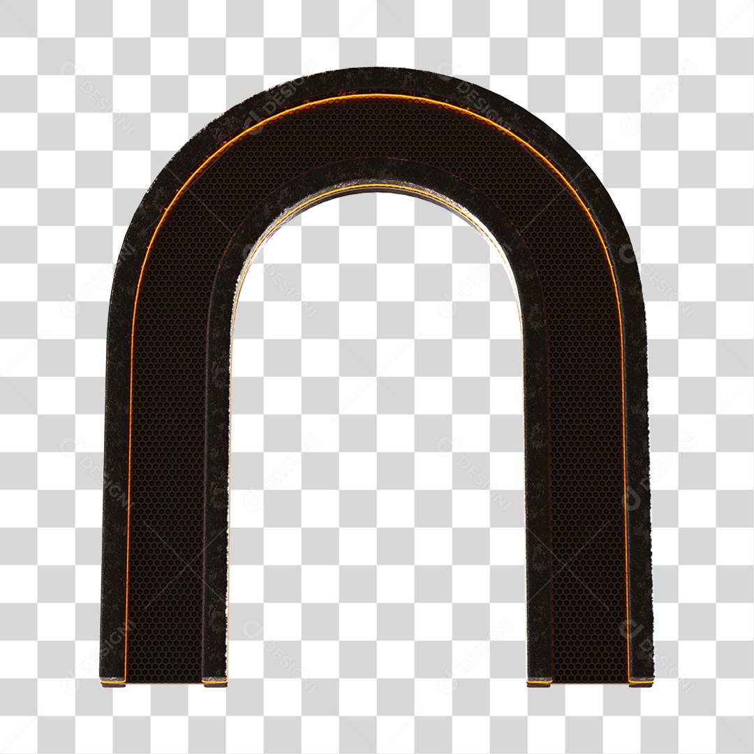 Arco De Metal Com Neon Elemento 3D PNG Transparente