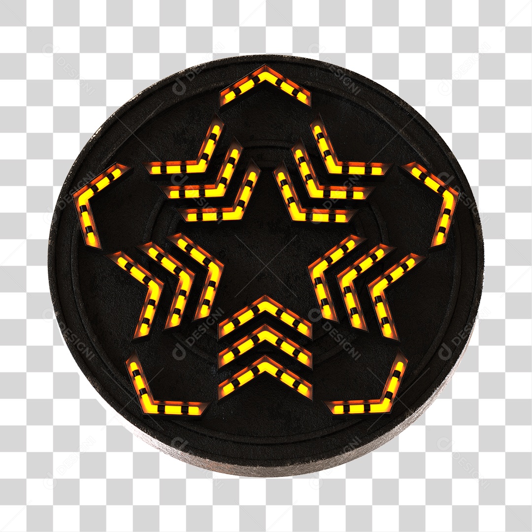 Painel Redondo Em Forma De Metal Com Neon Elemento 3D PNG Transparente
