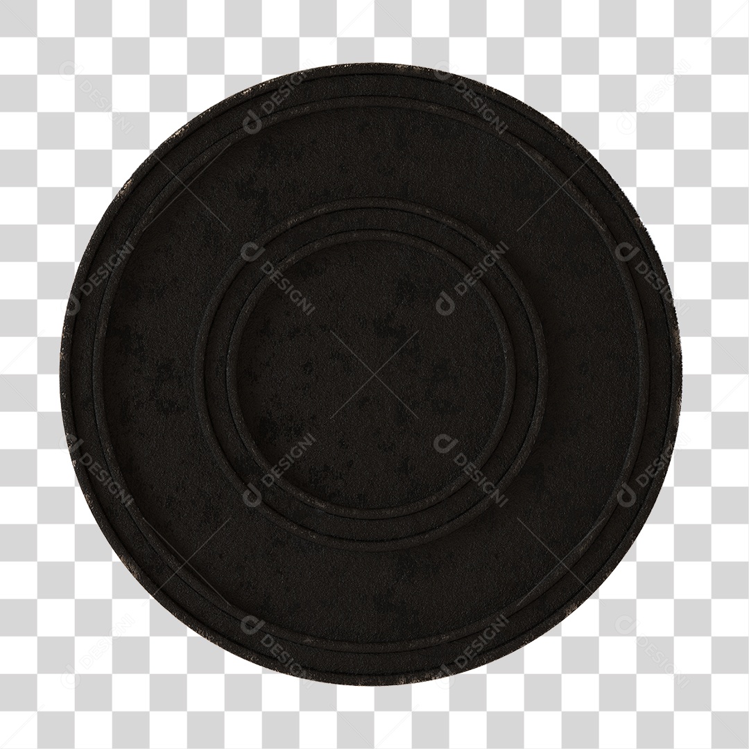 Círculo Redondo De Metal Elemento 3D PNG Transparente