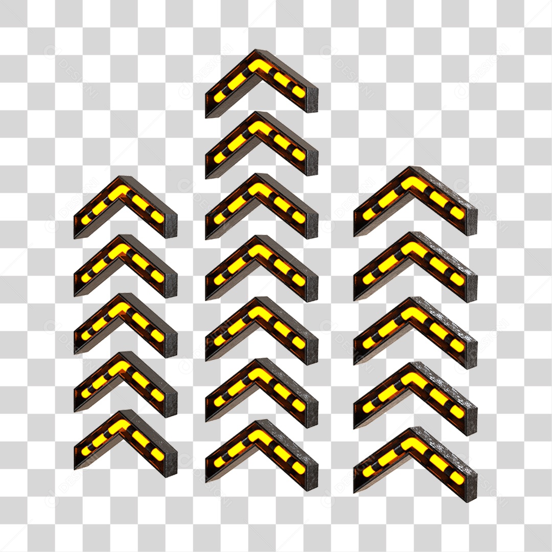 Placa De Metal Com Neon Em Forma De Setas Elemento 3D PNG Transparente