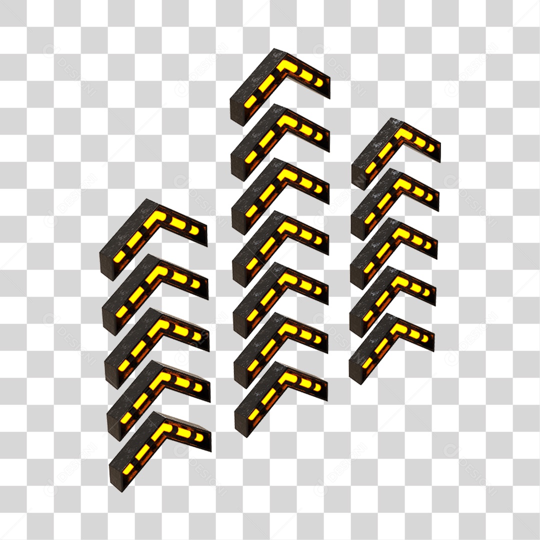 Placa De Metal Com Neon Em Forma De Setas Elemento 3D PNG Transparente