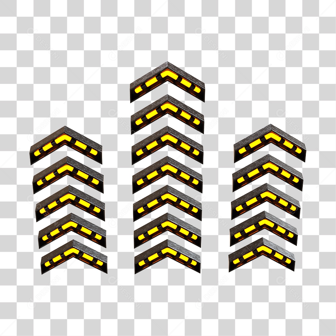 Placa De Metal Com Neon Em Forma De Setas Elemento 3D PNG Transparente