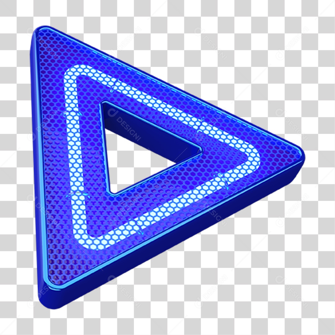 Placa De Metal Com Luz Neon Azul Elemento 3D PNG Transparente