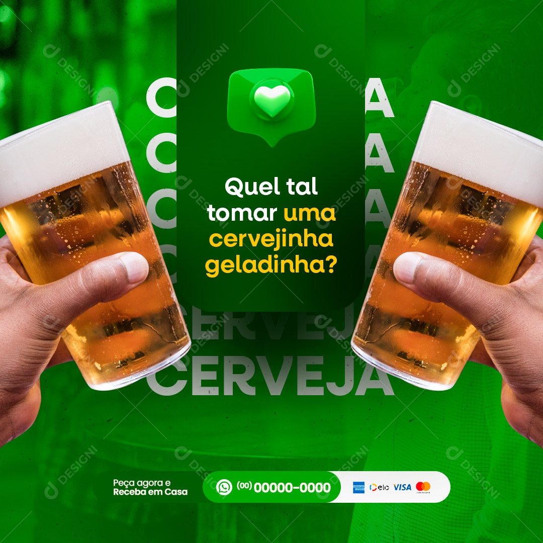 Que Tal Tomar Uma Cervejinha Geladinha? Cervejaria Social Media PSD Editável