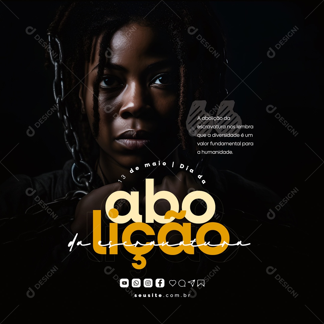 Dia da Abolição da Escravatura 13 De Maio Social Media PSD Editável