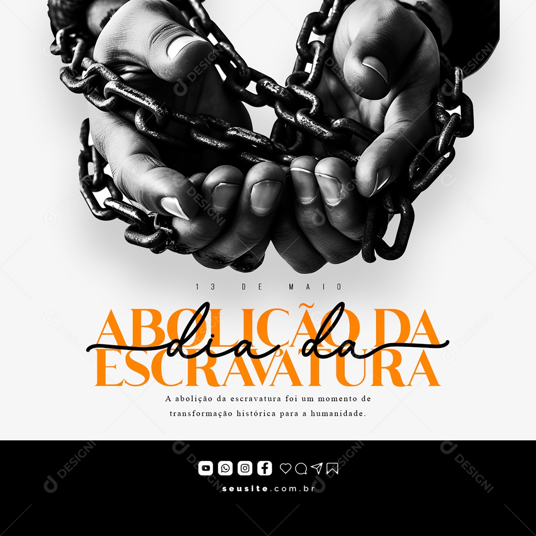 Dia da Abolição da Escravatura 13 De Maio Social Media PSD Editável