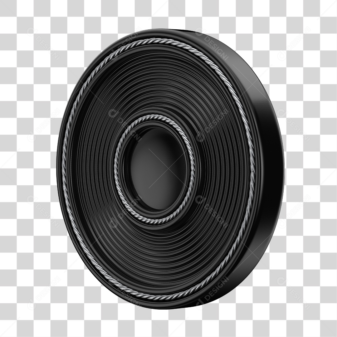 Painel Redondo De Madeira Preto e Branco Elemento 3D PNG Transparente