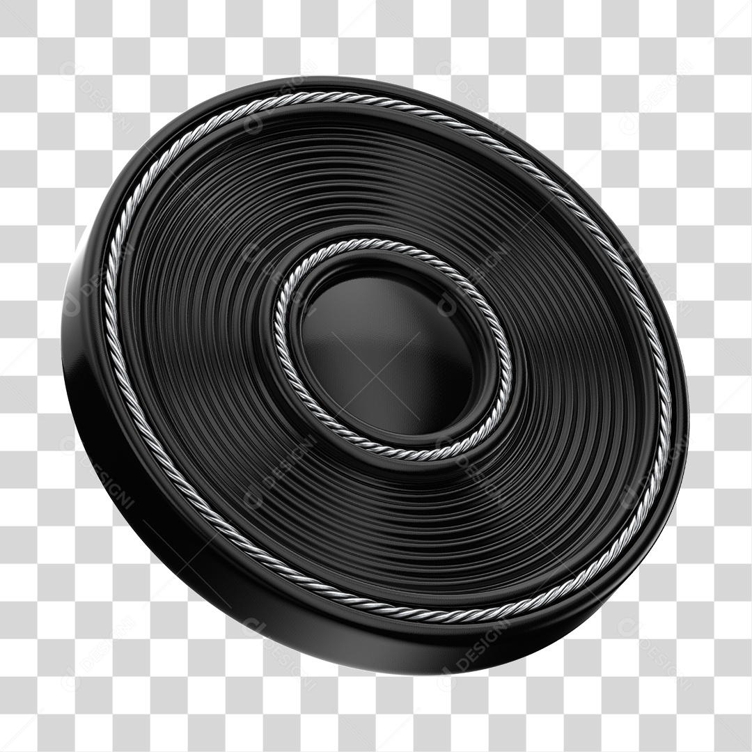 Elemento 3D Painel Redondo De Madeira Preto e Branco PNG Transparente