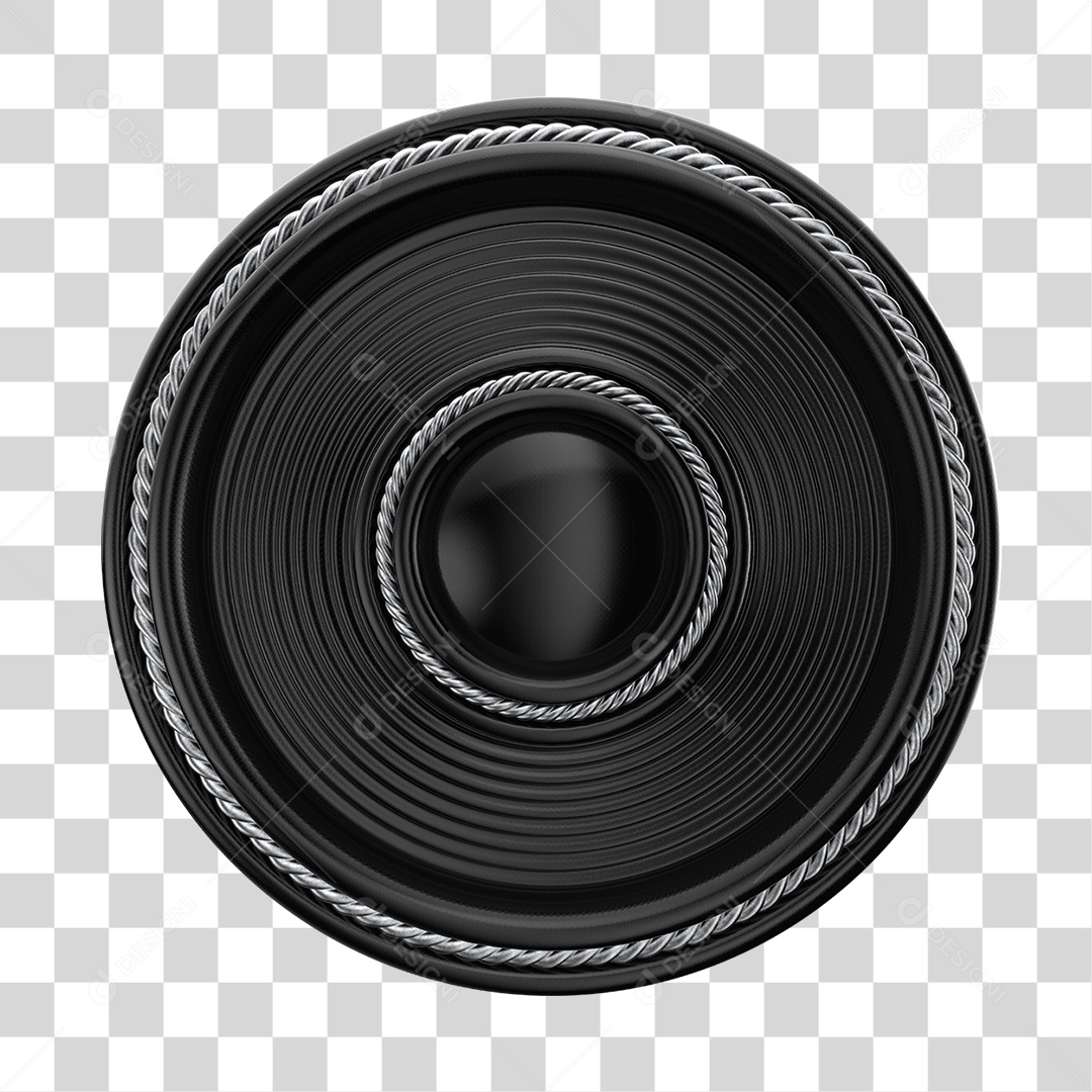 Elemento 3D Painel Redondo De Madeira Preto e Branco PNG Transparente