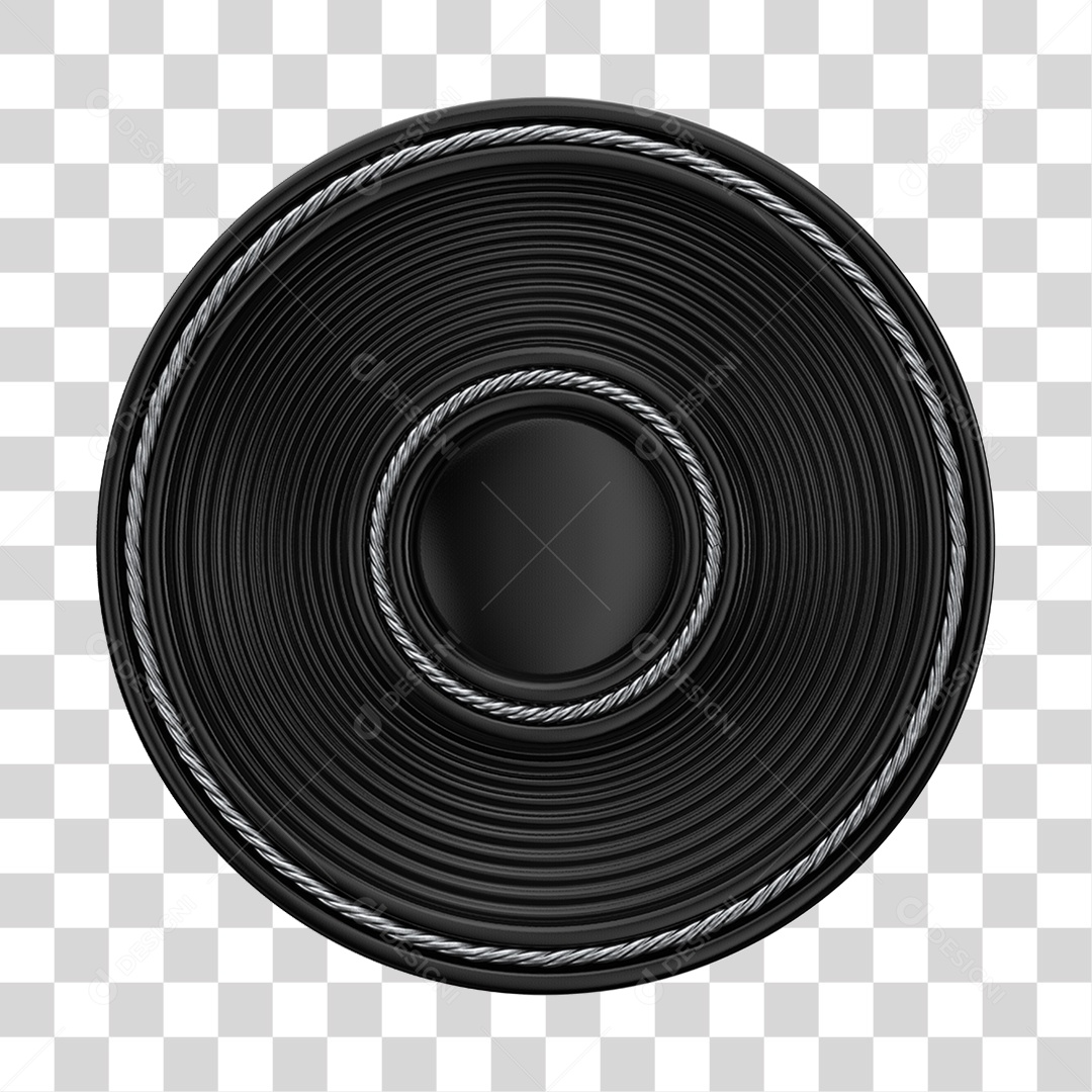 Elemento 3D Painel Redondo De Madeira Preto e Branco PNG Transparente