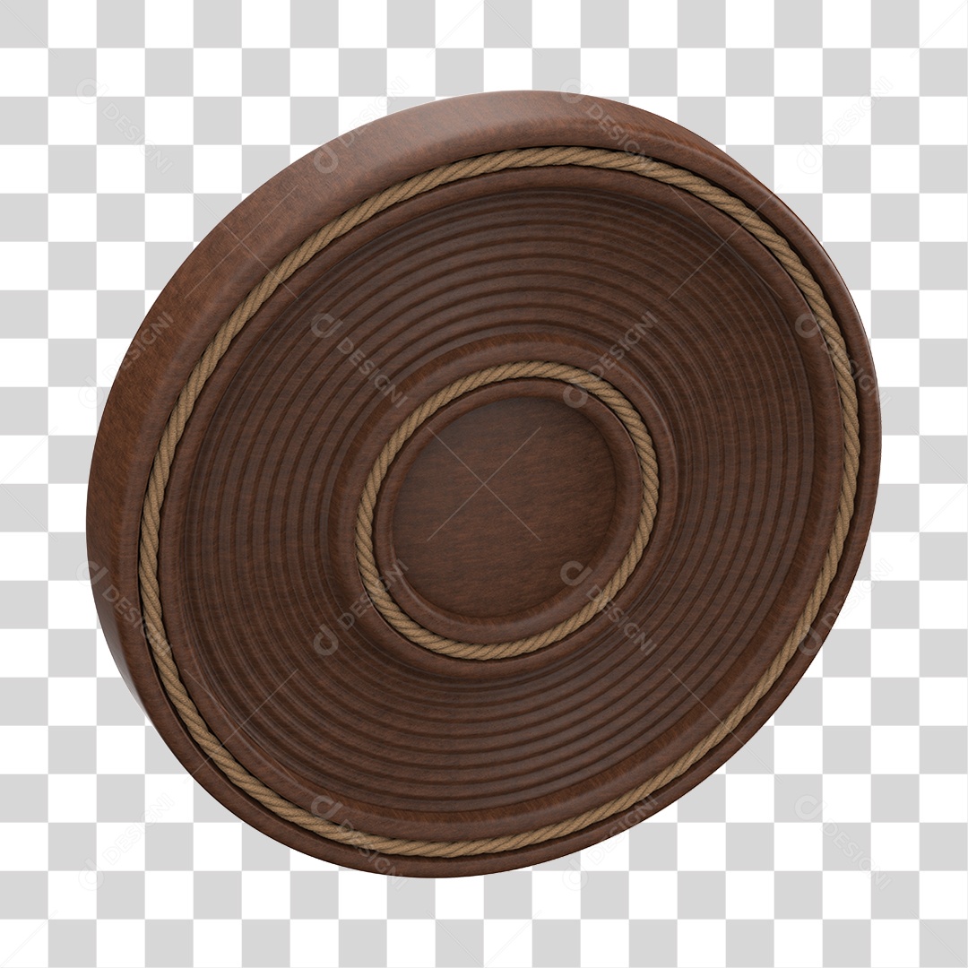 Painel Redondo De Madeira Elemento 3D PNG Transparente