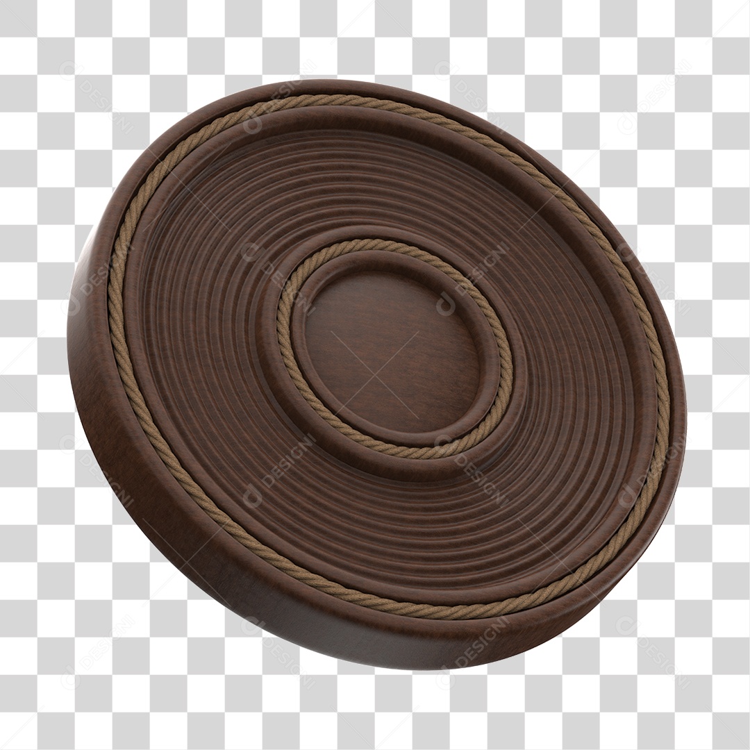 Painel Redondo De Madeira Elemento 3D PNG Transparente